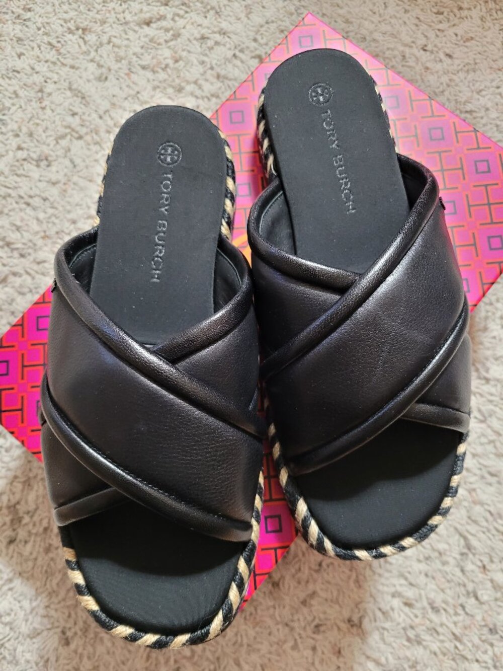 NIB Tory Burch Crisscross Espadrille Slide  - 9
